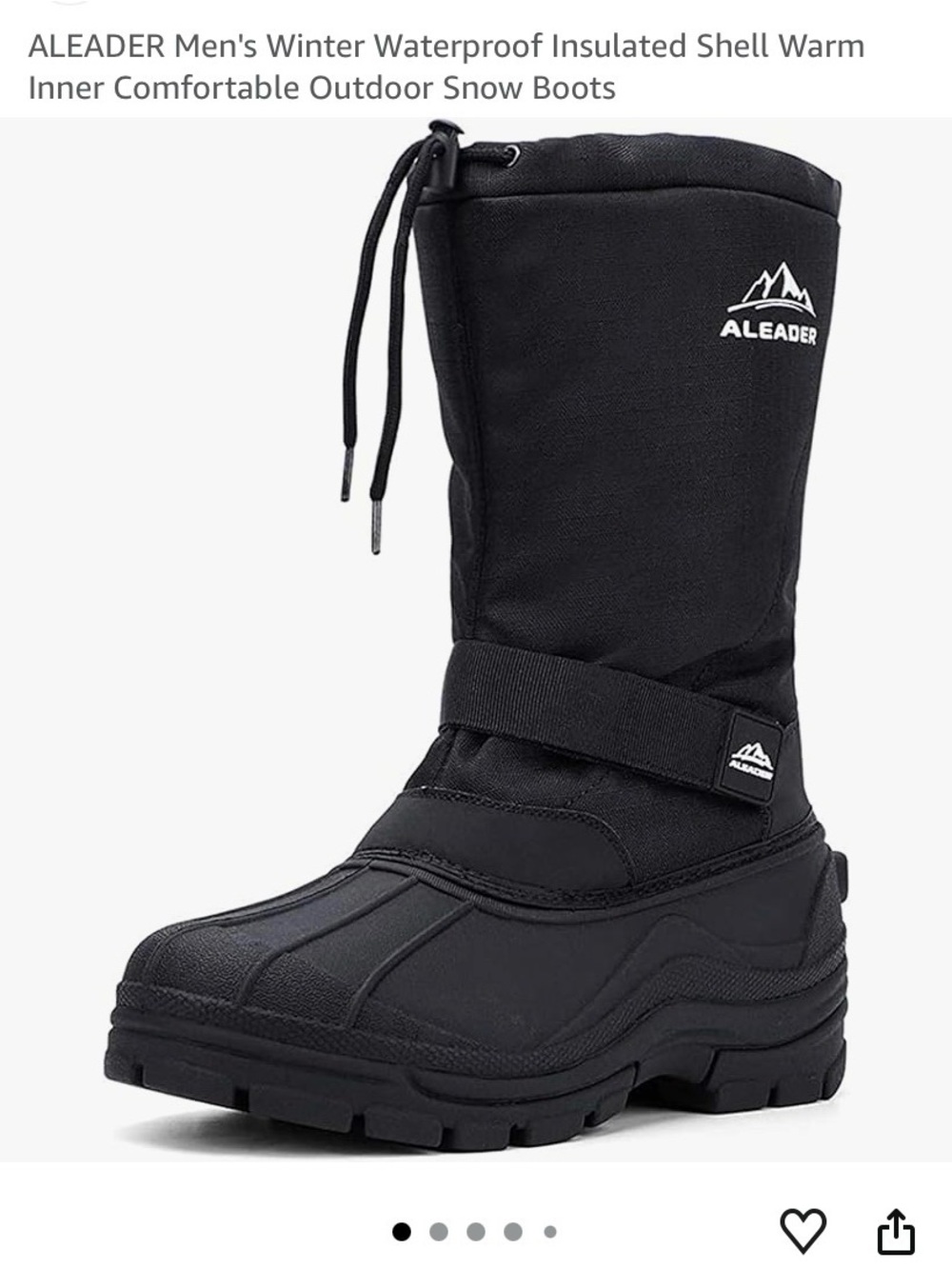 Men's Winter Waterproof Insulated Shell, Comfortable Outdoor Snowboots